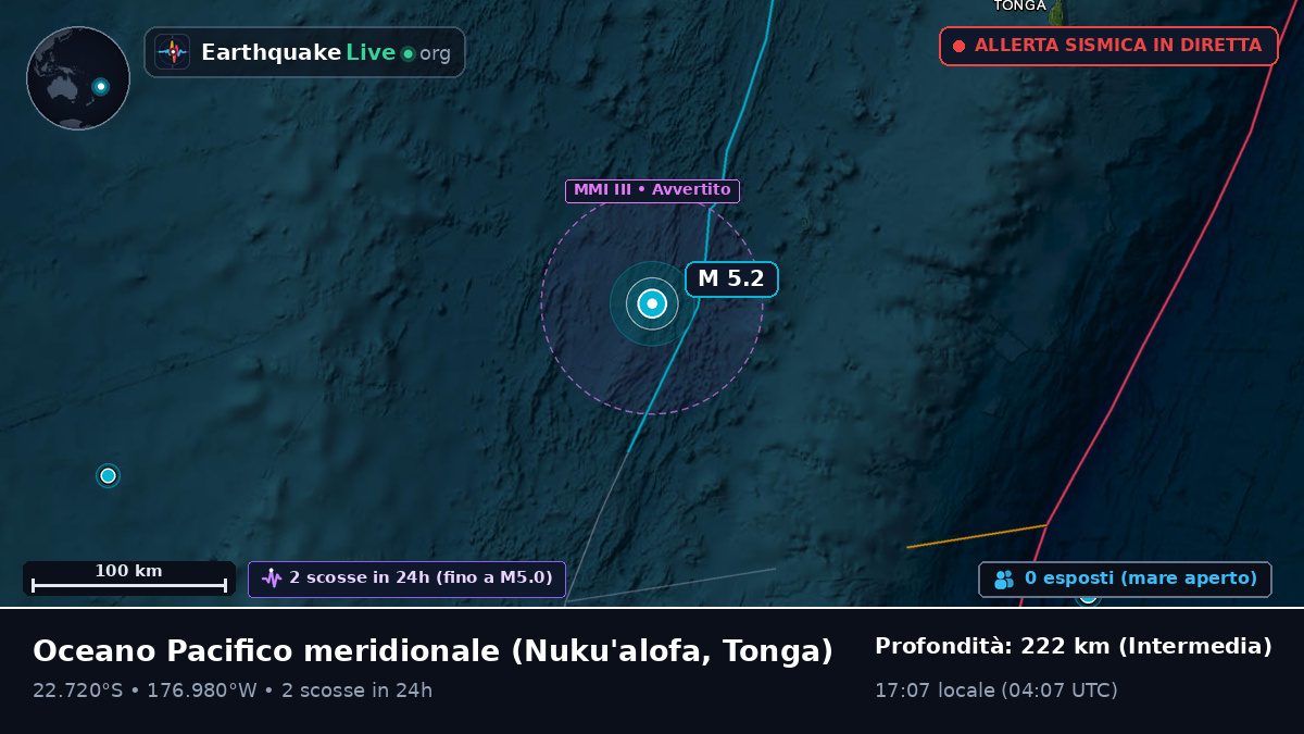 Oceano Pacifico meridionale (Tonga)