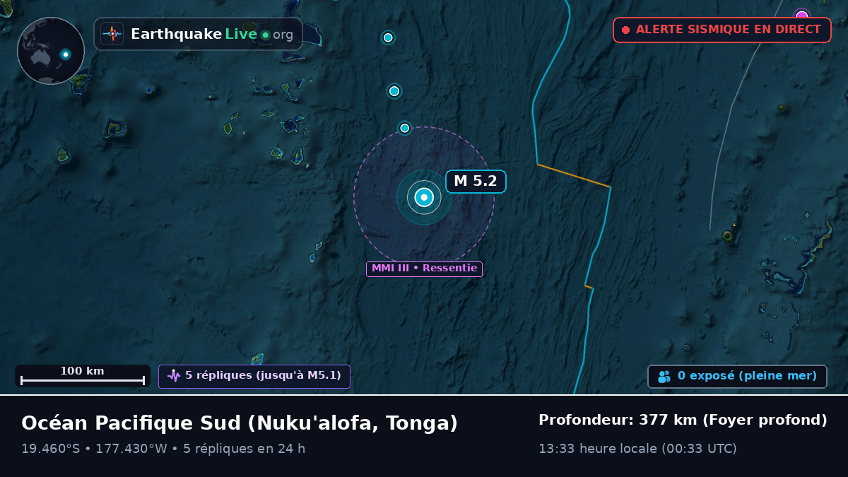 Océan Pacifique Sud (Tonga)