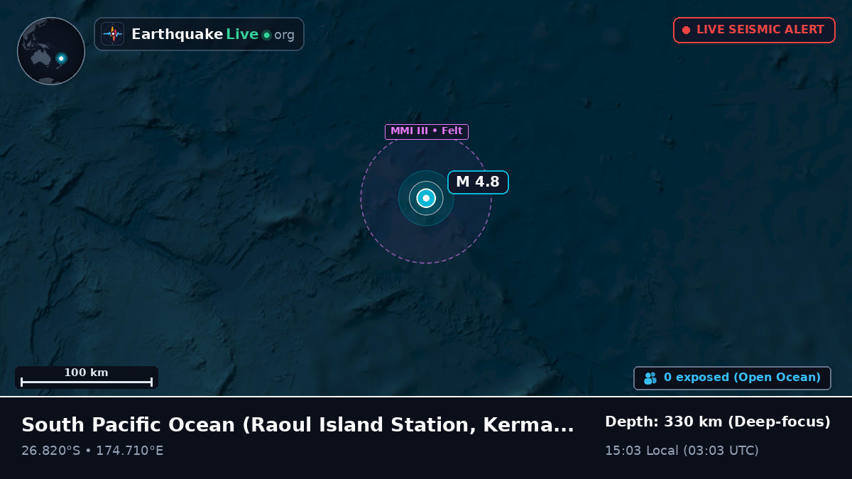 South Pacific Ocean (Kermadec Islands)