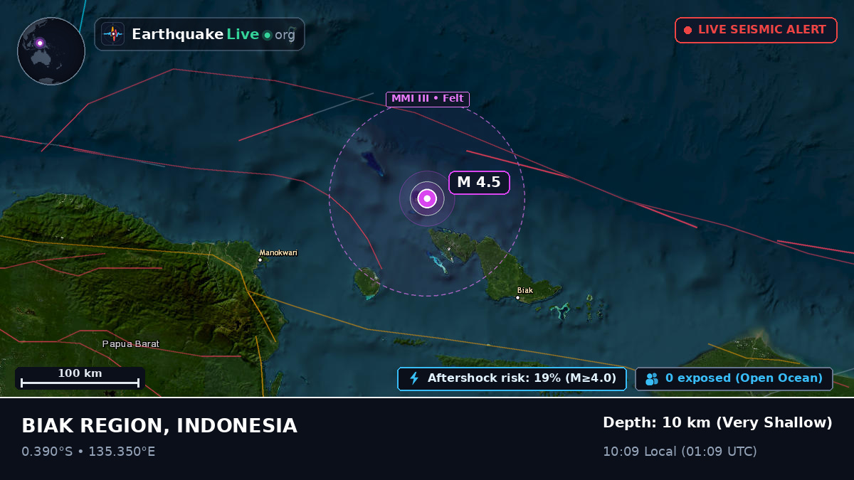 Off the coast of Biak, Indonesia