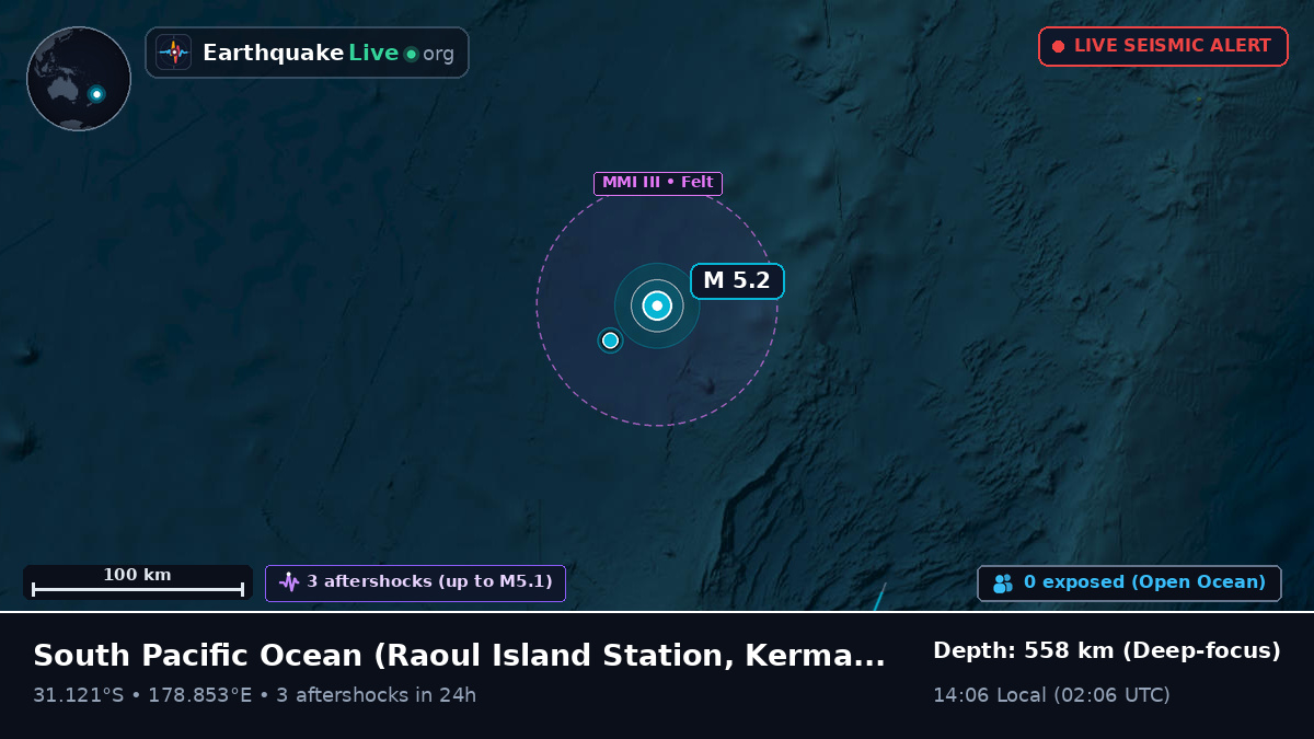 South Pacific Ocean (Kermadec Islands)