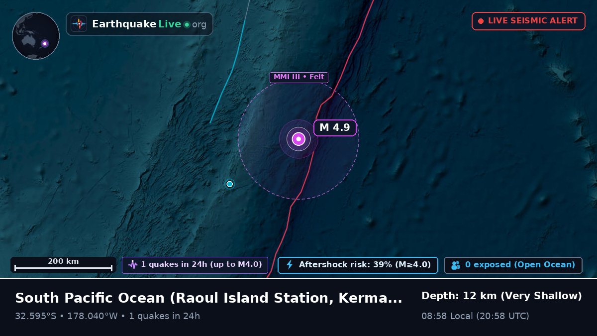 South Pacific Ocean (Kermadec Islands)