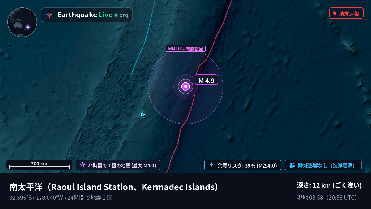 南太平洋 (Kermadec Islands)