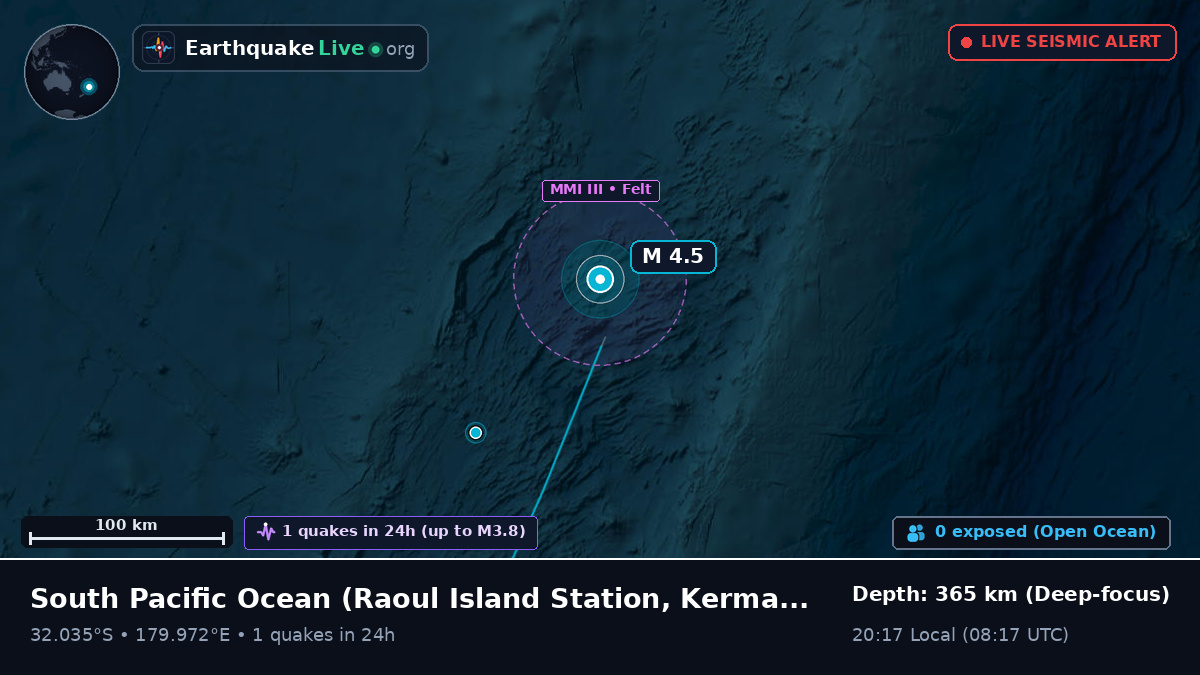 South Pacific Ocean (Kermadec Islands)