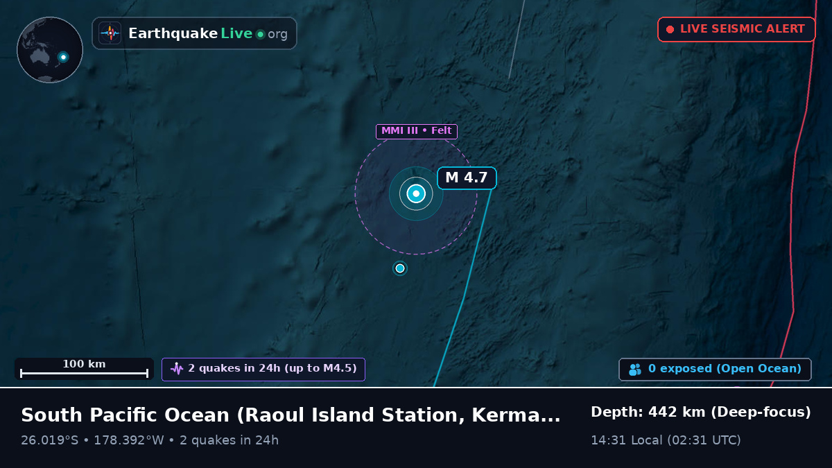 South Pacific Ocean (Kermadec Islands)
