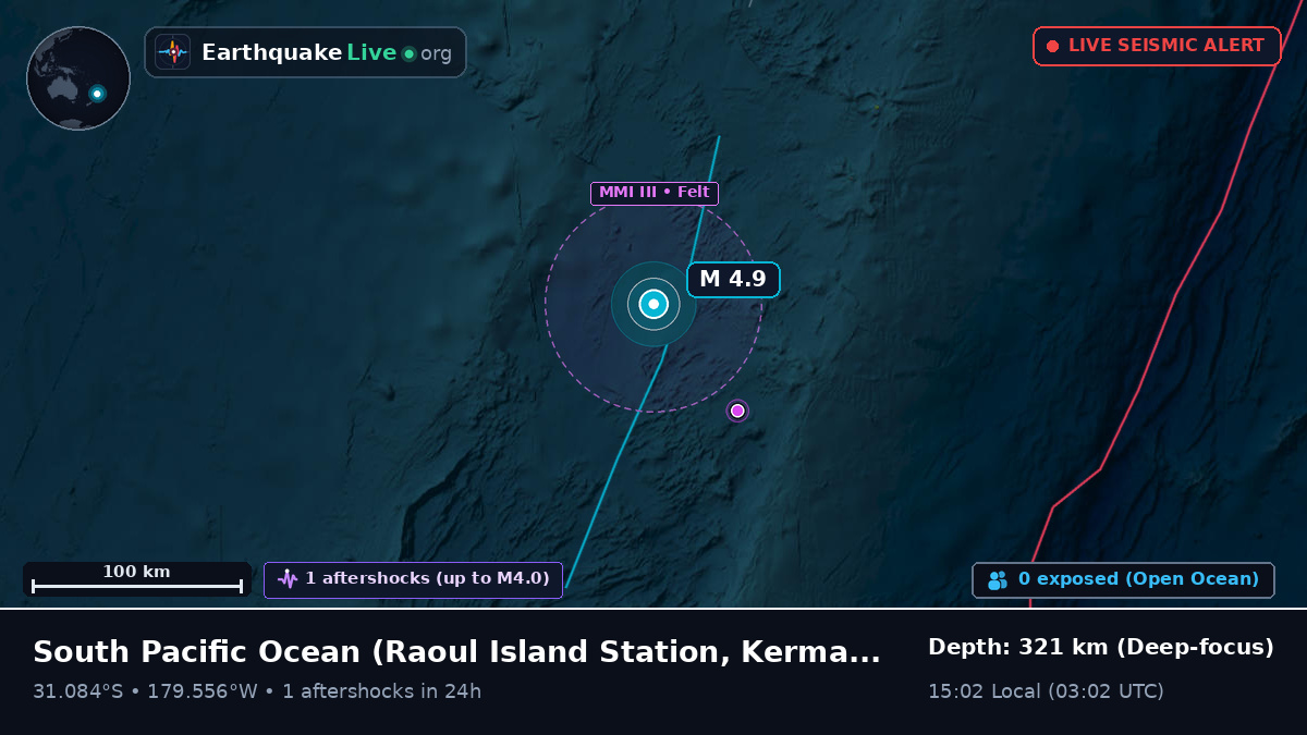 South Pacific Ocean (Kermadec Islands)