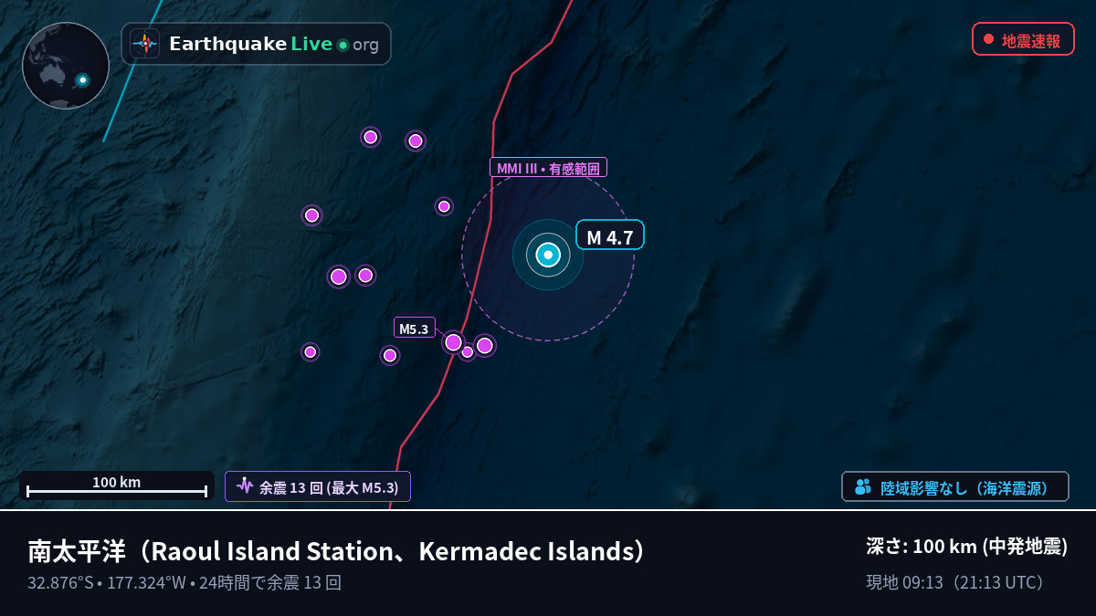 南太平洋 (Kermadec Islands)