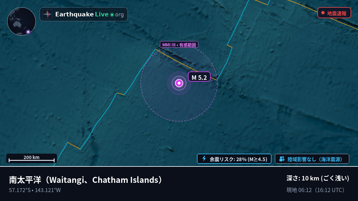 南太平洋 (Chatham Islands)