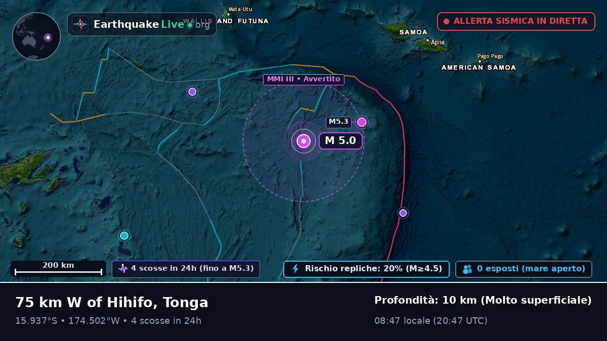 Oceano Pacifico meridionale (Tonga)