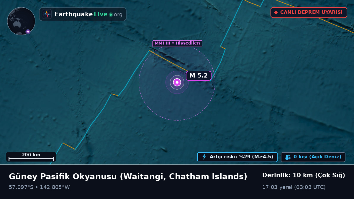 Güney Pasifik Okyanusu (Chatham Islands)