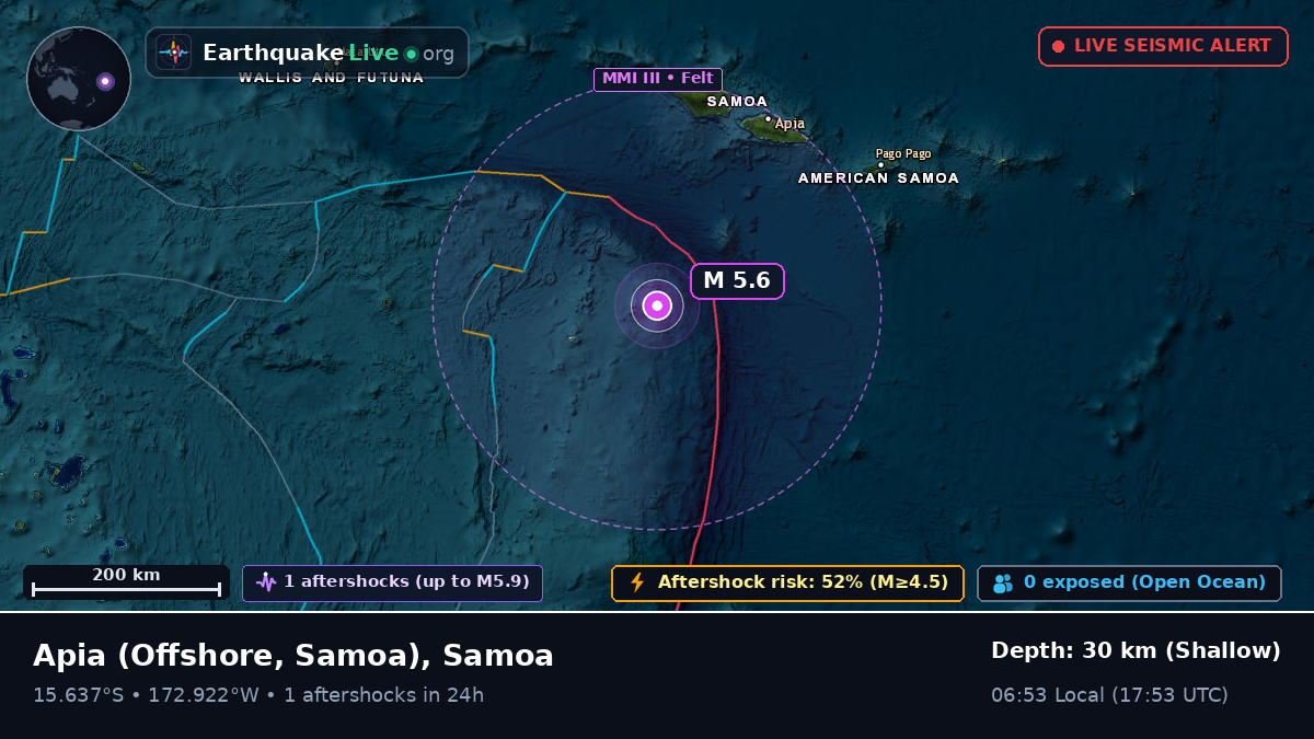 Off the coast of Apia, Samoa