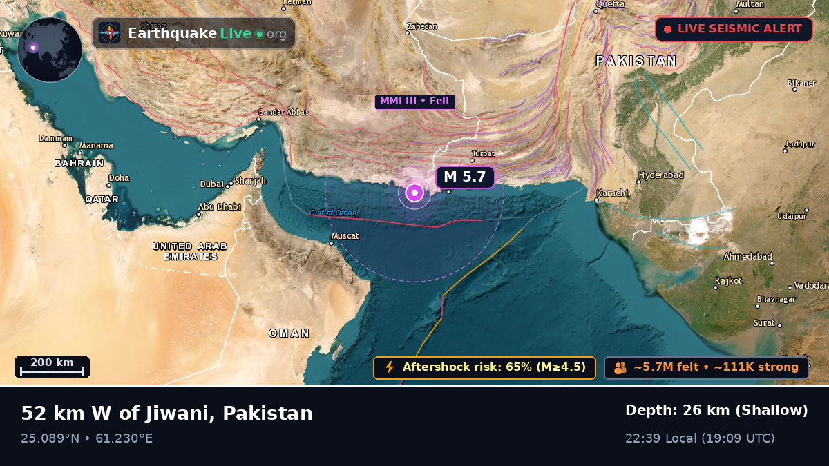 Off the coast of Turbat, Pakistan