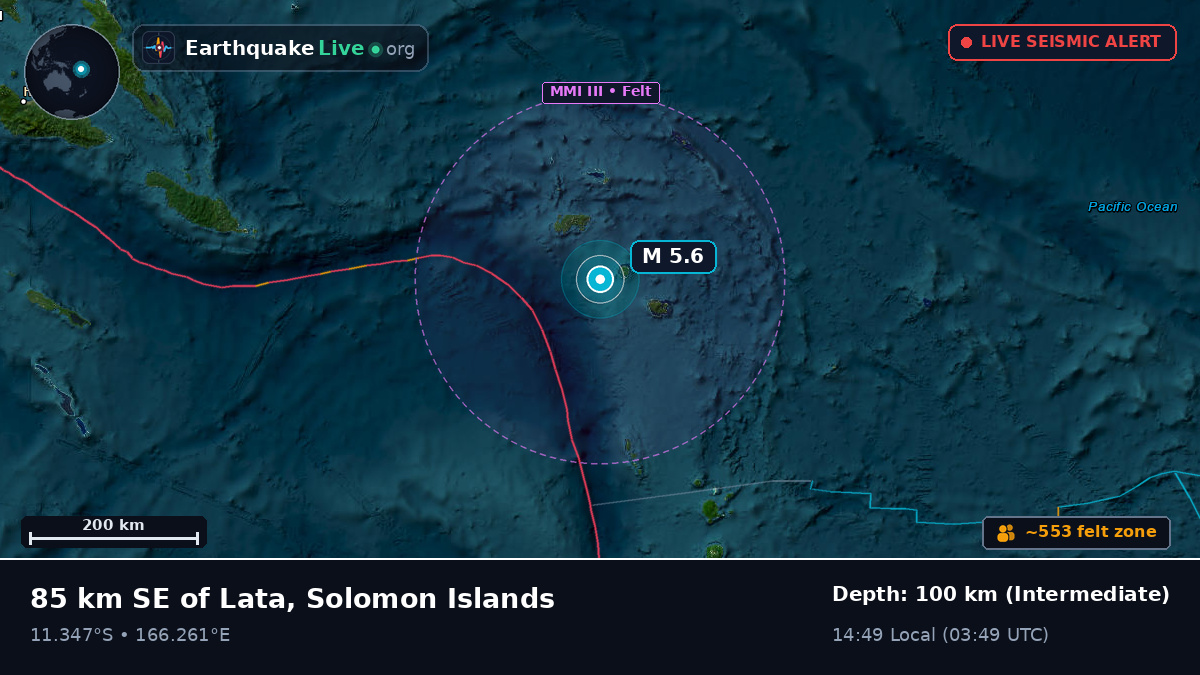 Off the coast of Lata, Solomon Islands