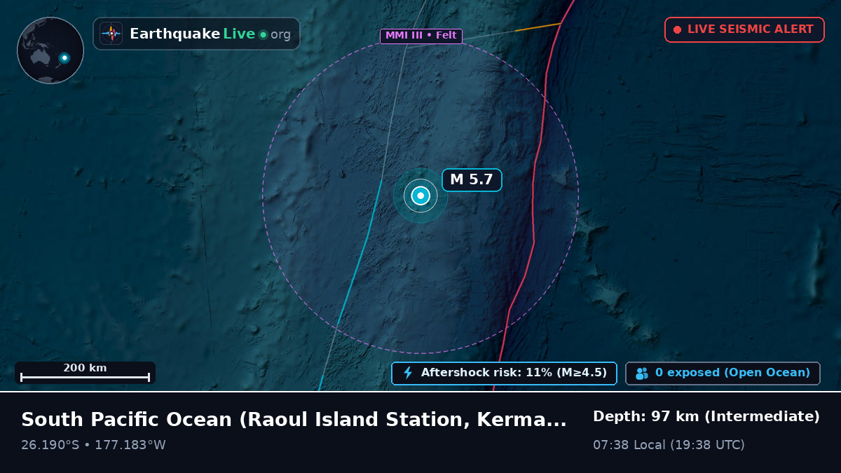 South Pacific Ocean (Kermadec Islands)