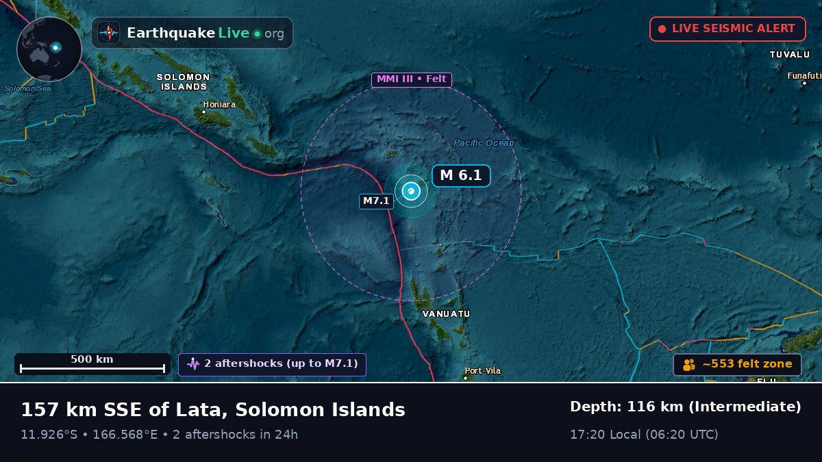 Off the coast of Lata, Solomon Islands