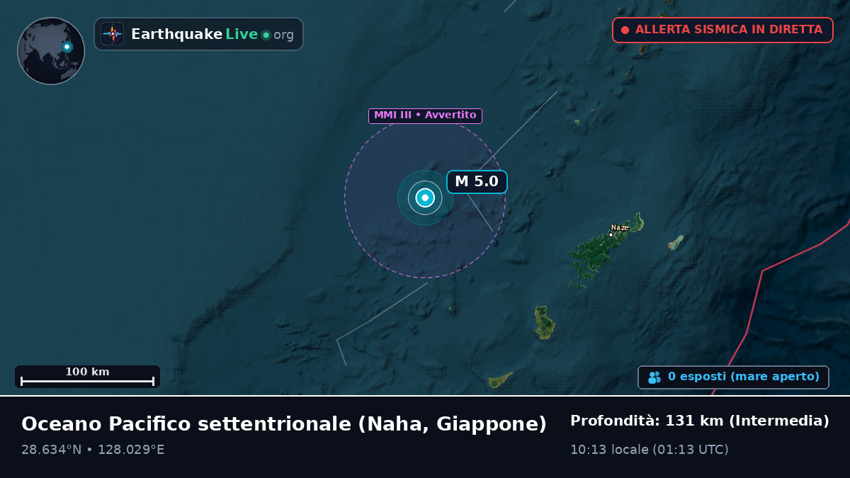 Oceano Pacifico settentrionale (Giappone)