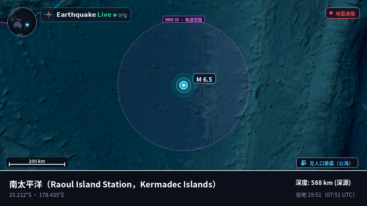 南太平洋 (Kermadec Islands)