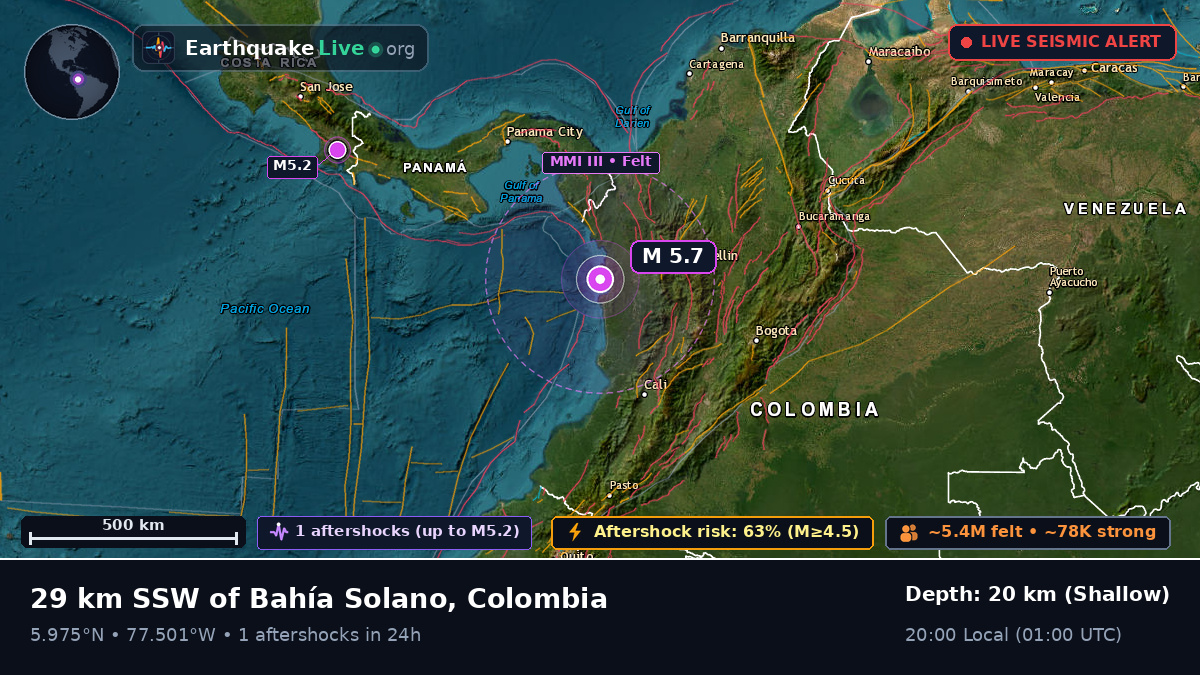 Off the coast of Quibdó, Colombia