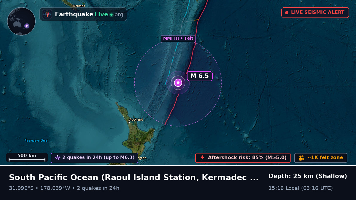 South Pacific Ocean (Kermadec Islands)