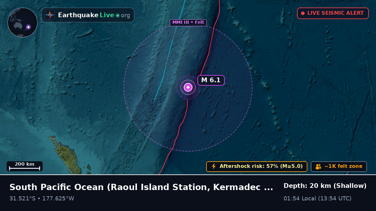 South Pacific Ocean (Kermadec Islands)