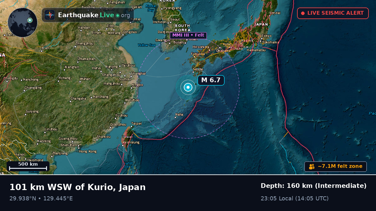 Off the coast of Kanoya, Japan