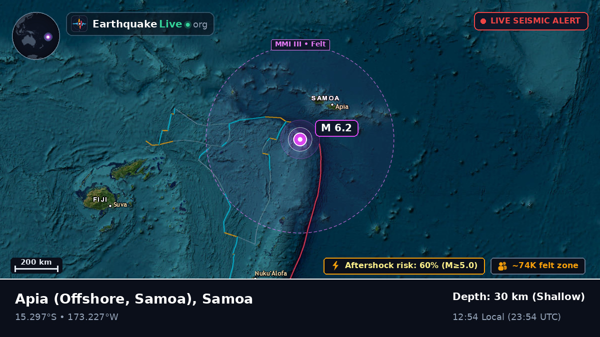Off the coast of Apia, Samoa