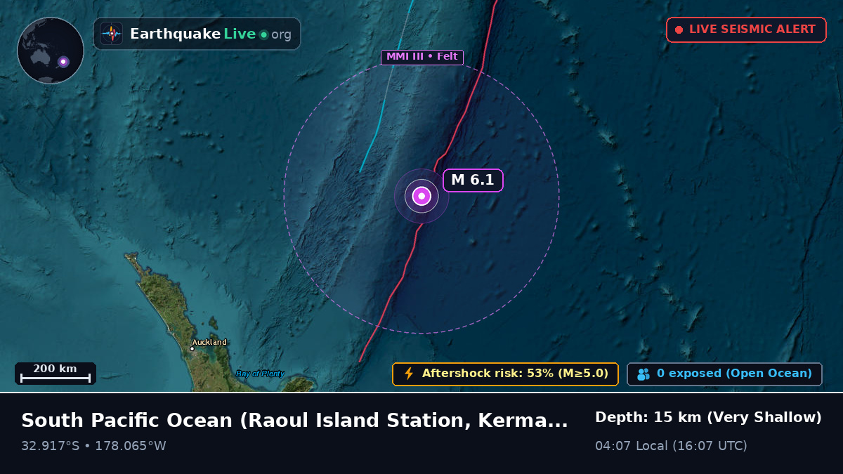South Pacific Ocean (Kermadec Islands)