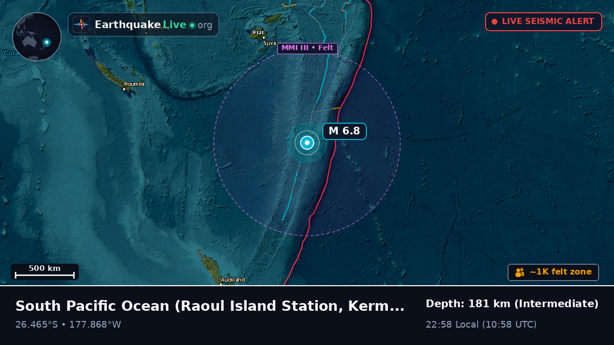 South Pacific Ocean (Kermadec Islands)