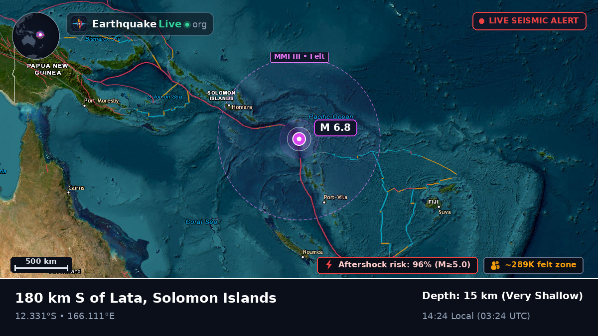 Off the coast of Lata, Solomon Islands