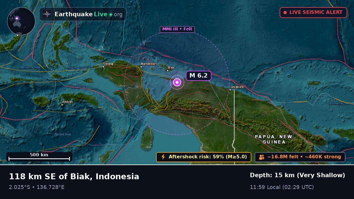 Off the coast of Biak, Indonesia