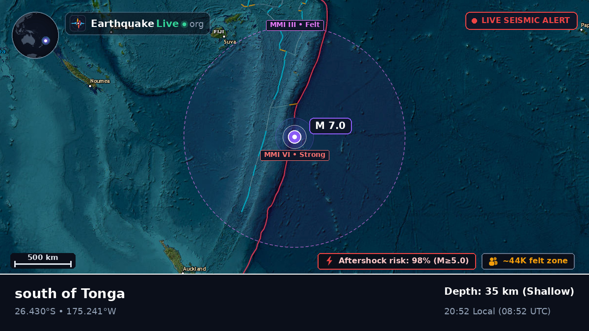 South Pacific Ocean (Kermadec Islands)