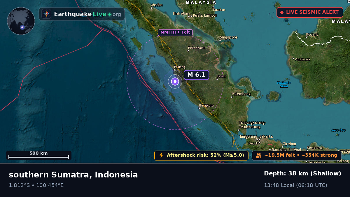 Off the coast of Padang, Indonesia