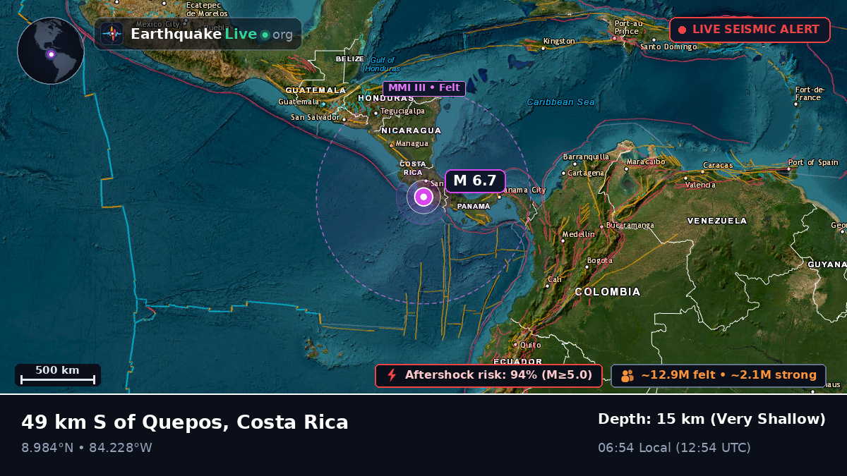 Off the coast of Cartago, Costa Rica