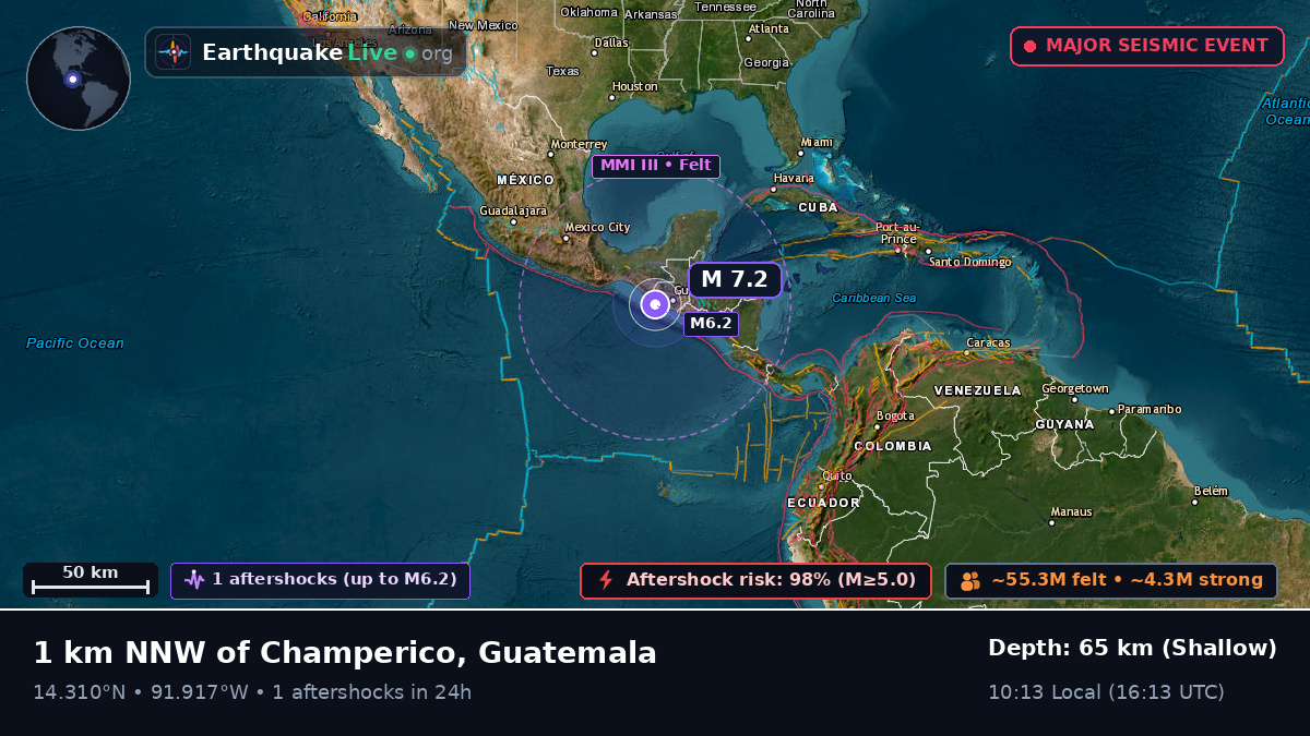 Off the coast of Quetzaltenango, Guatemala
