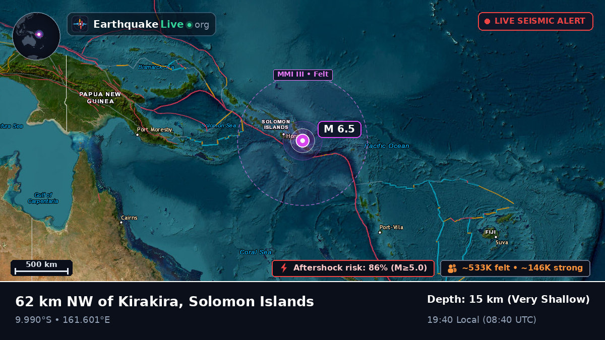 Off the coast of Honiara, Solomon Islands