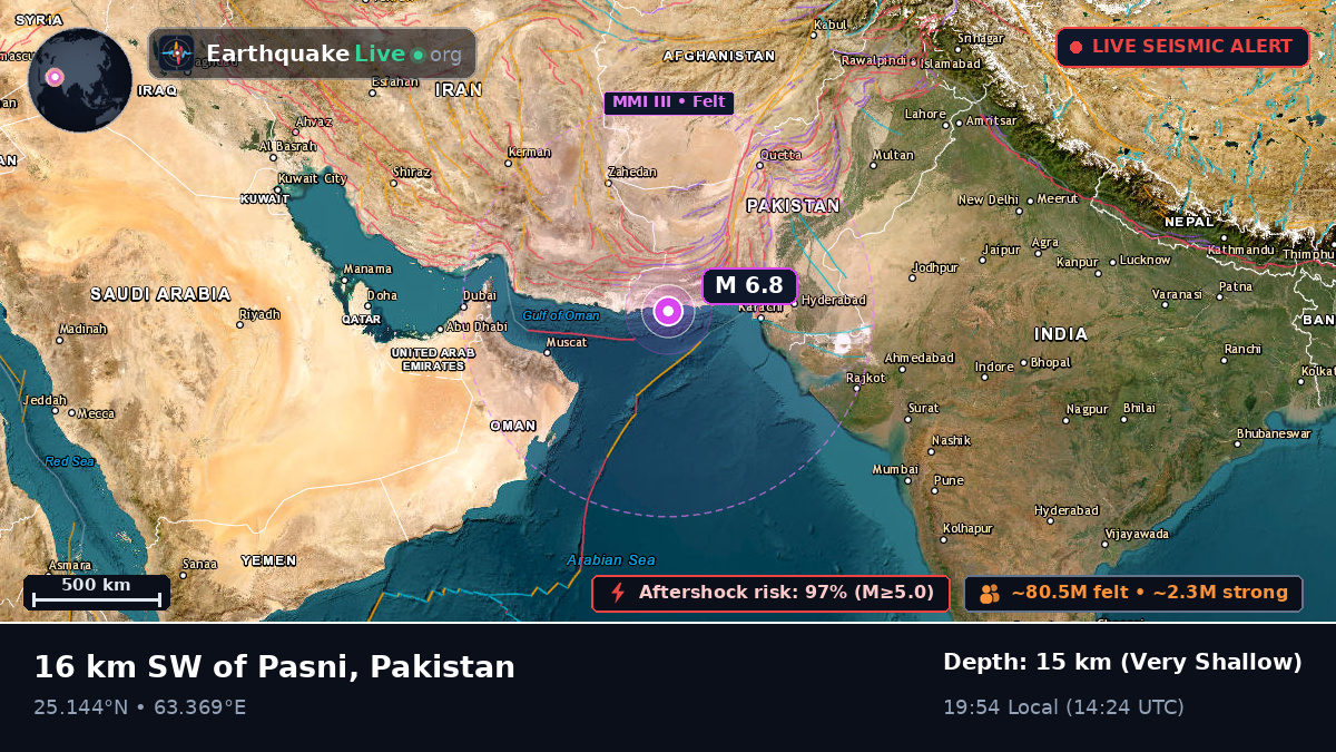 Off the coast of Turbat, Pakistan