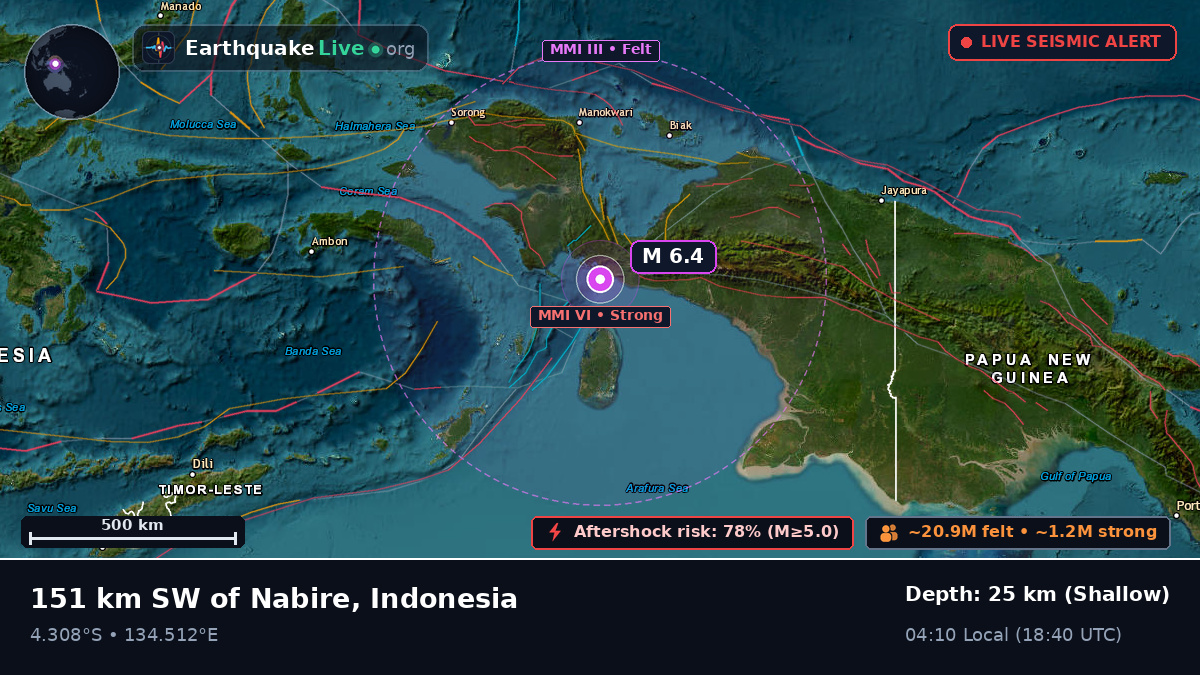 Off the coast of Nabire, Indonesia