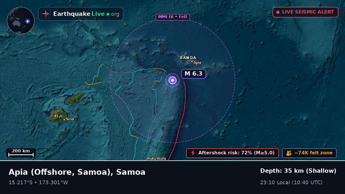 Off the coast of Apia, Samoa