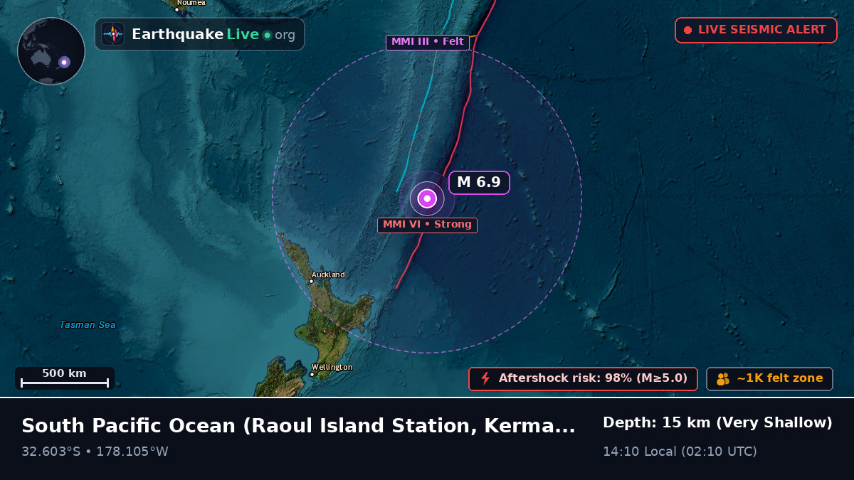 South Pacific Ocean (Kermadec Islands)