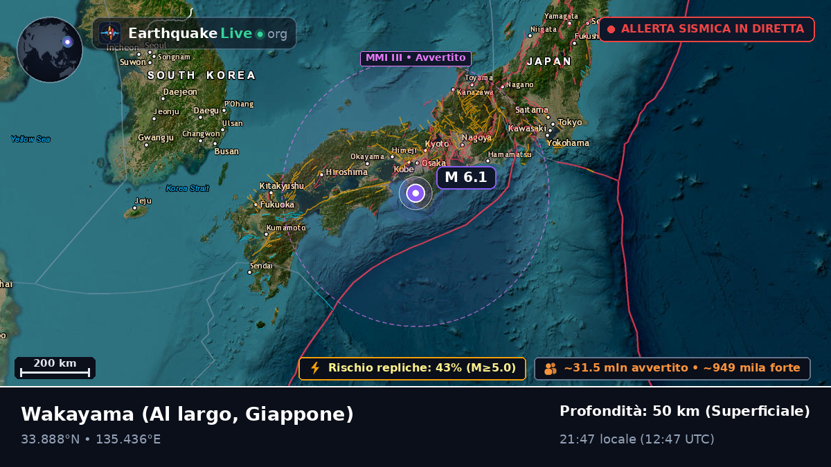 Al largo di Wakayama, Giappone