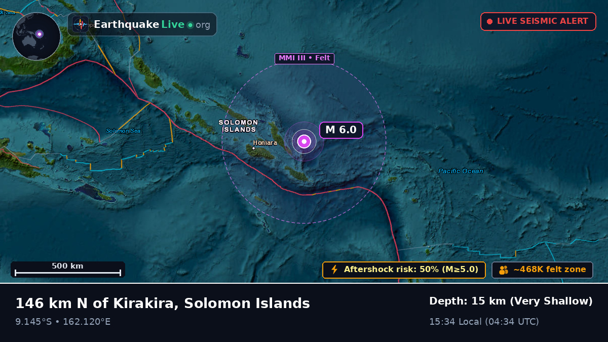 Off the coast of Honiara, Solomon Islands