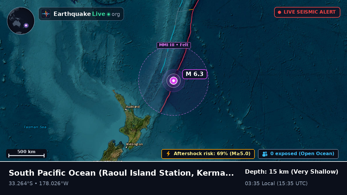 South Pacific Ocean (Kermadec Islands)