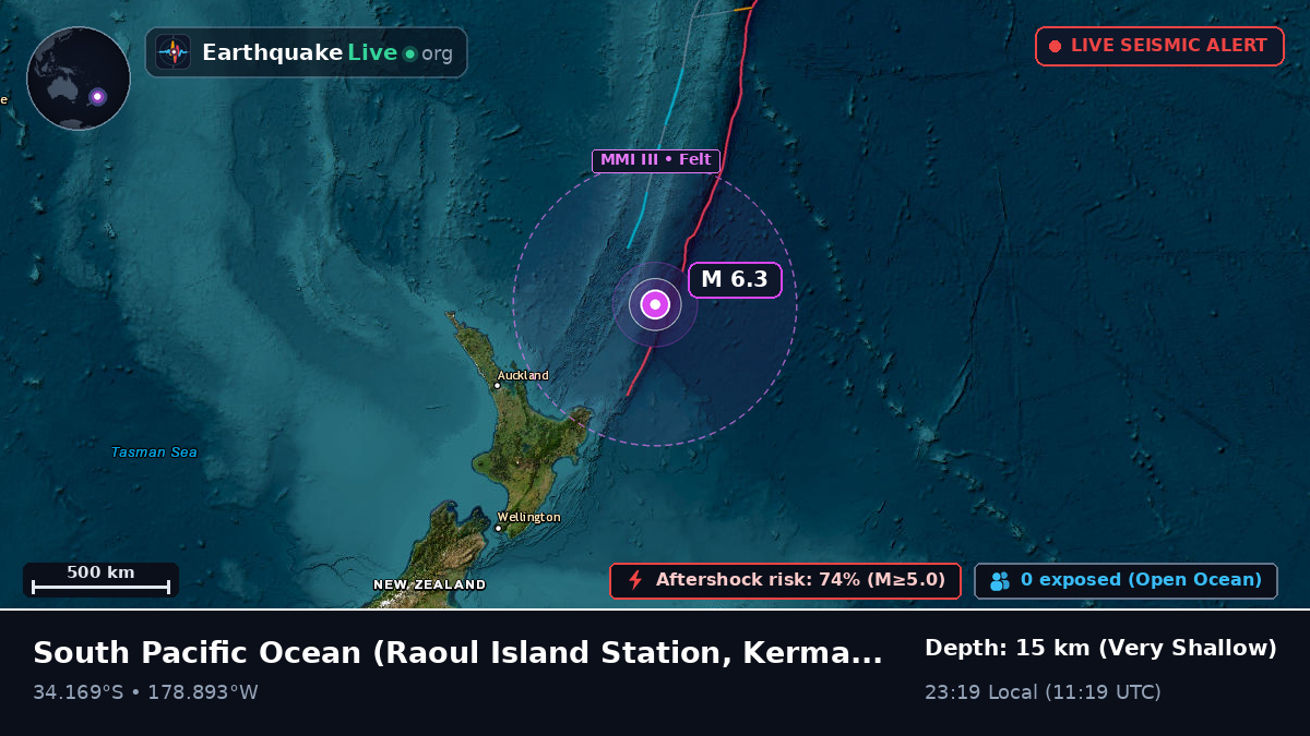 South Pacific Ocean (Kermadec Islands)