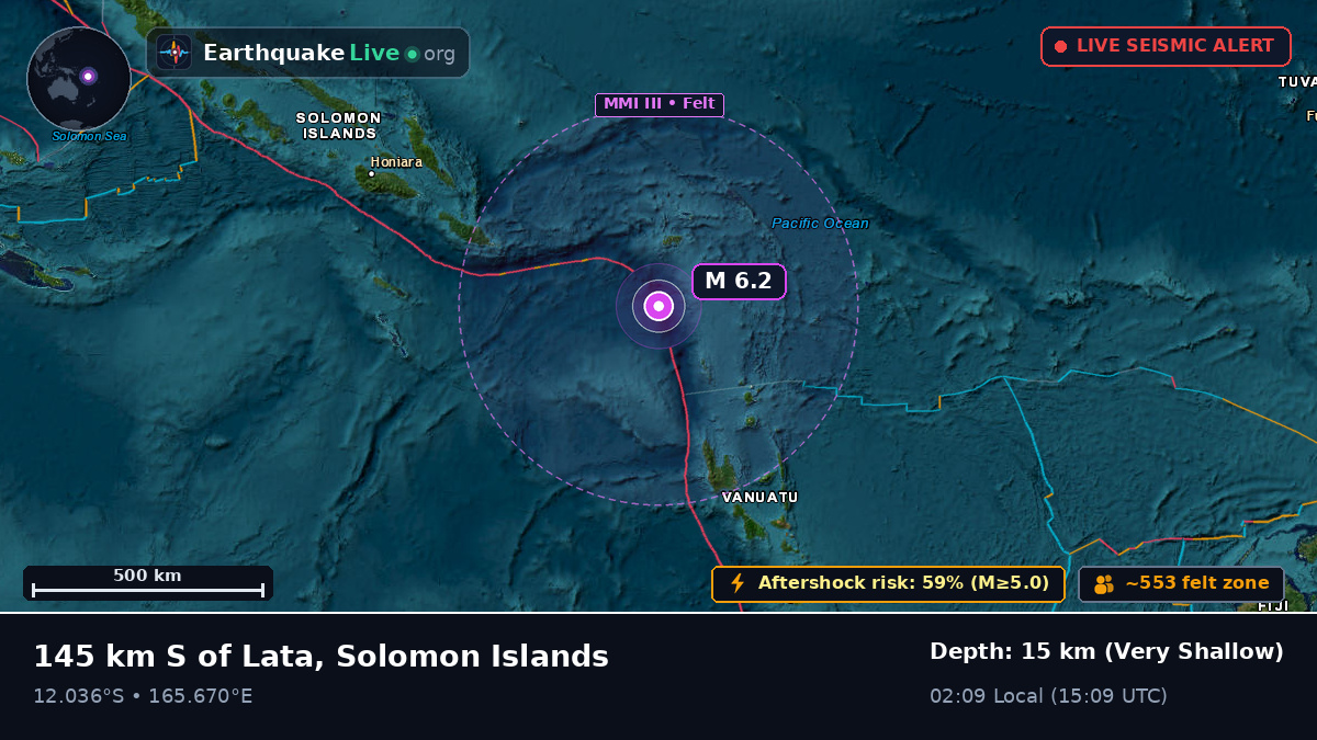Off the coast of Lata, Solomon Islands