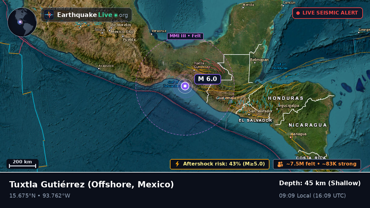 Off the coast of Tuxtla Gutiérrez, Mexico