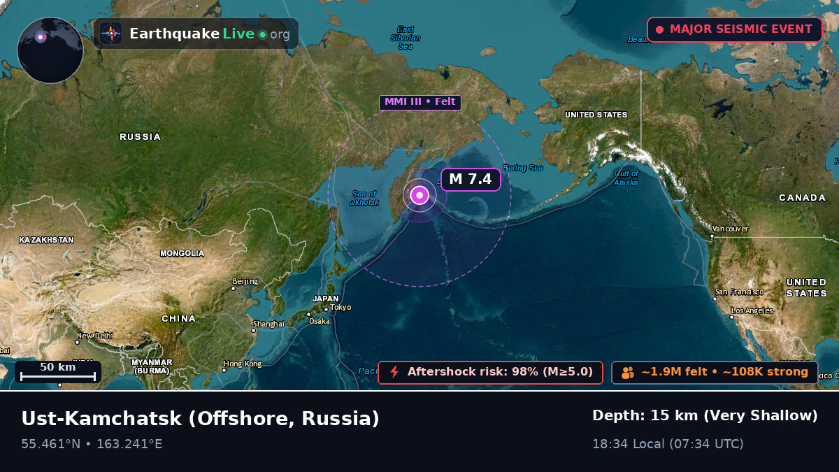 Off the coast of Ust-Kamchatsk, Russia