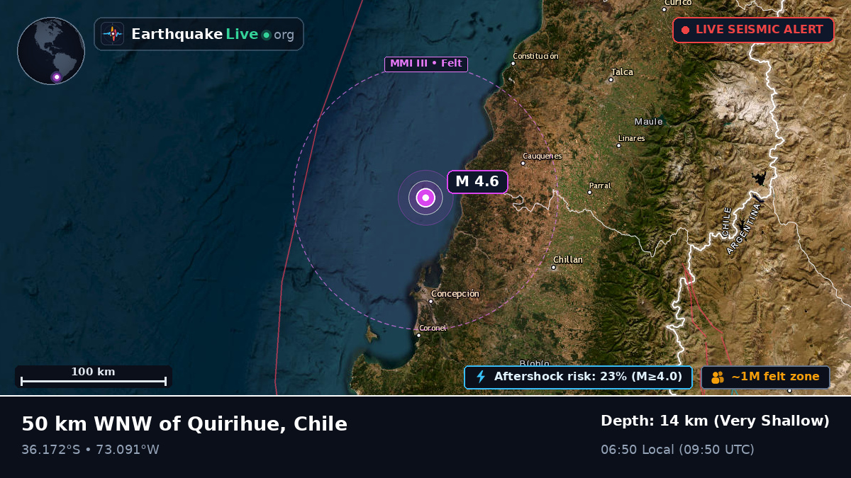 Off the coast of Concepción, Chile