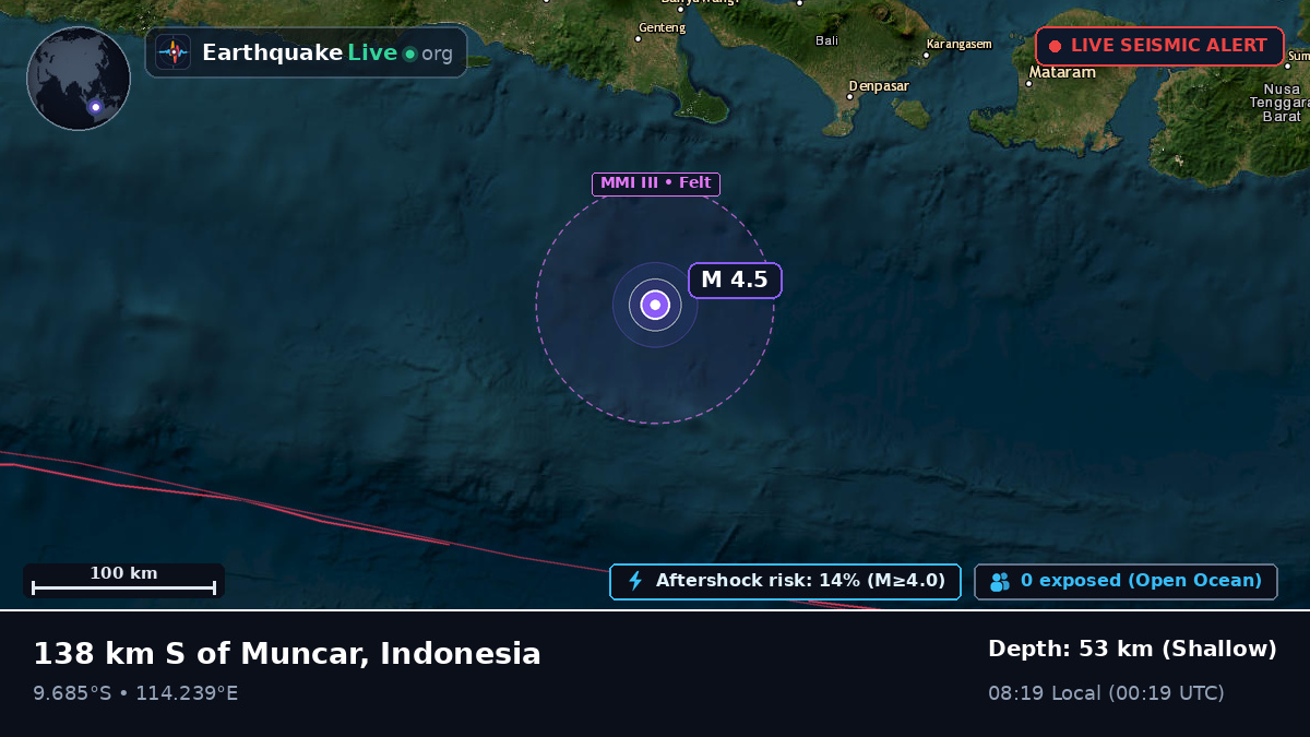 Off the coast of Denpasar, Indonesia