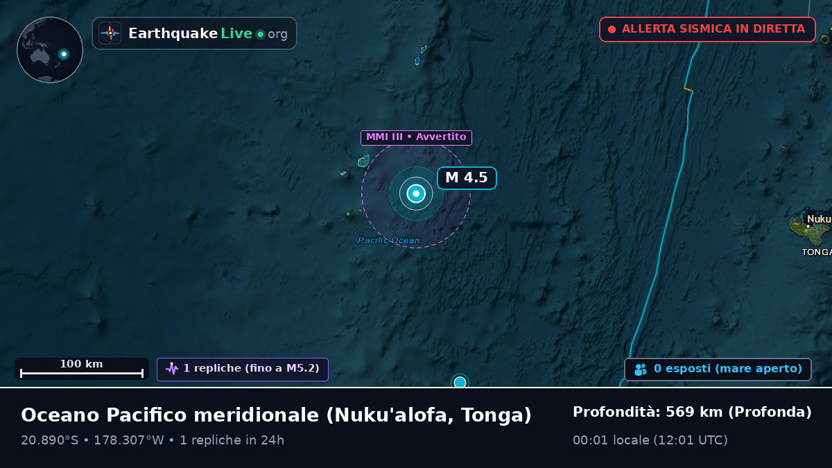 Oceano Pacifico meridionale (Tonga)
