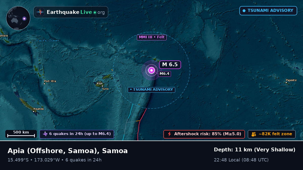 Off the coast of Apia, Samoa